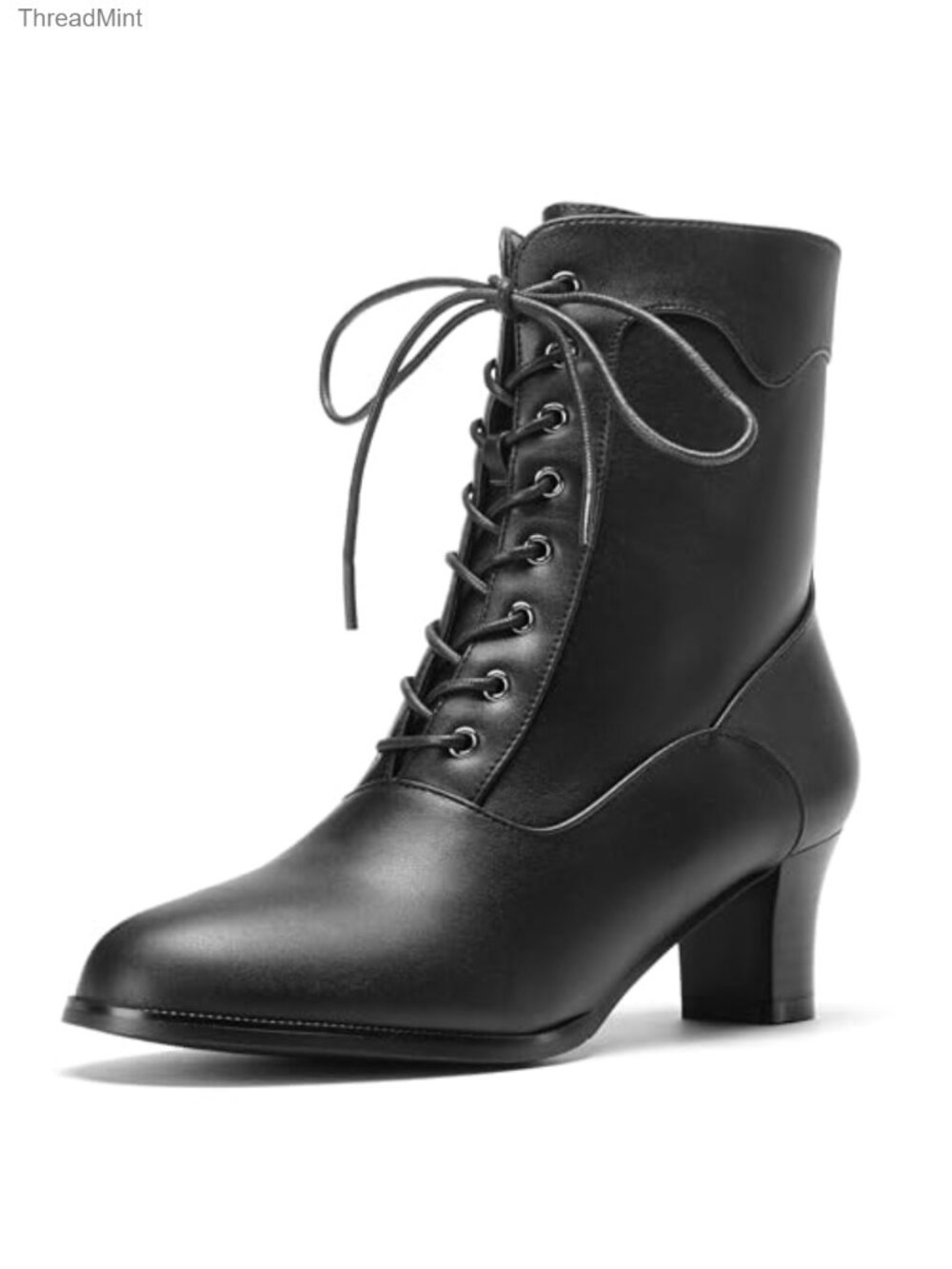 Victorian Lace Up Ankle Boots for Women Witch Costume Booties